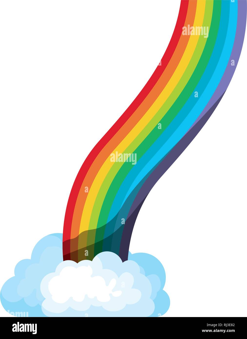 rainbow with clouds isolated icon Stock Vector Image & Art - Alamy