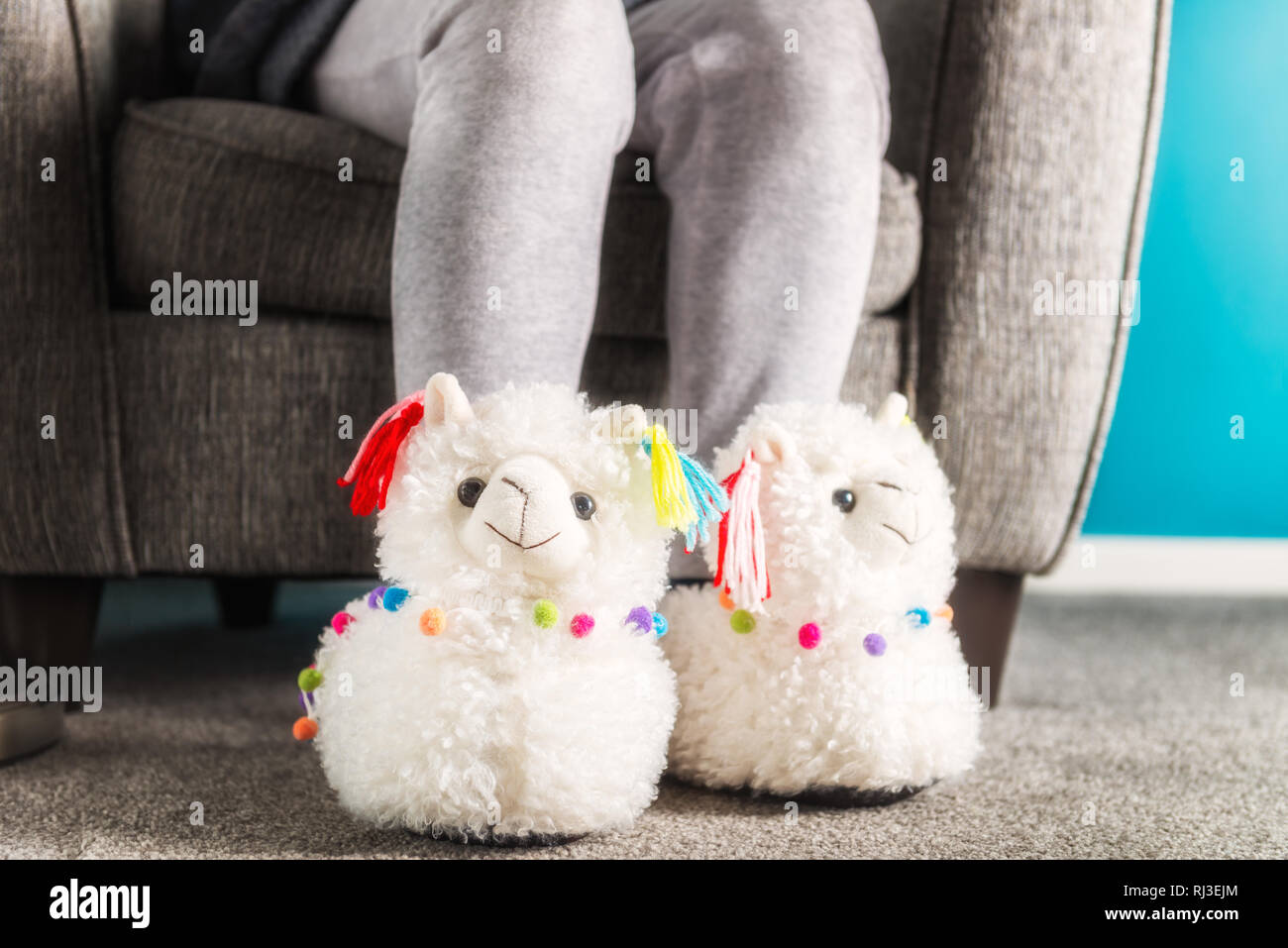 girls llama slippers