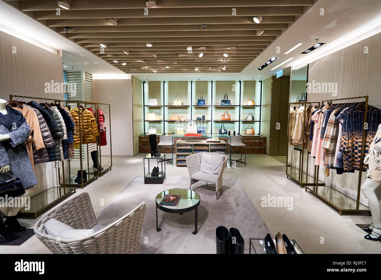 HONG KONG - JANUARY 26, 2016: inside of Max Mara store at Elements Shopping  Mall. Max Mara is a luxury Italian fashion house belonging to the group of  Stock Photo - Alamy