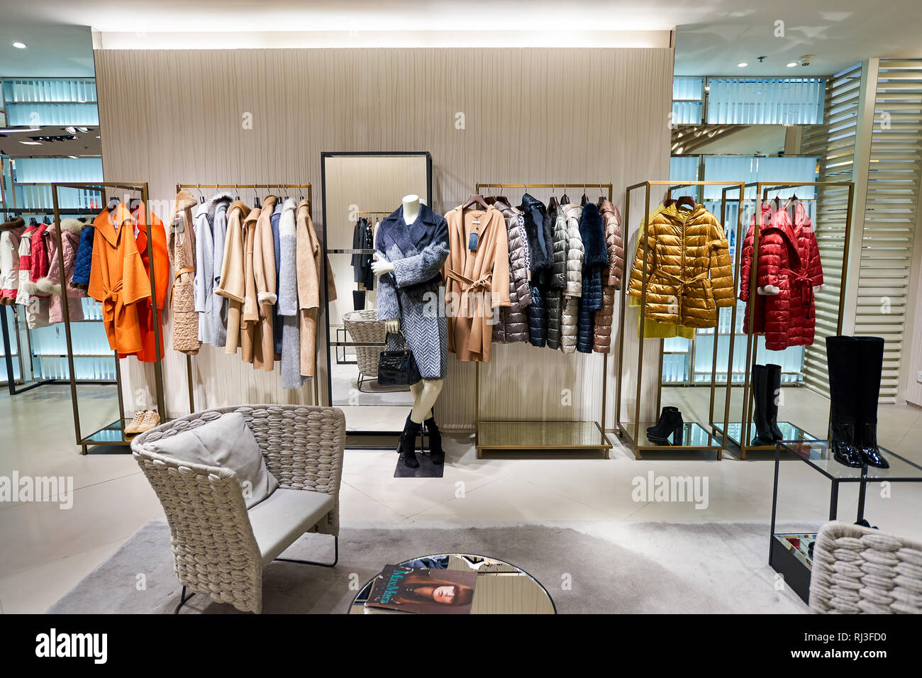 HONG KONG - JANUARY 26, 2016: inside of Max Mara store at Elements Shopping  Mall. Max Mara is a luxury Italian fashion house belonging to the group of  Stock Photo - Alamy