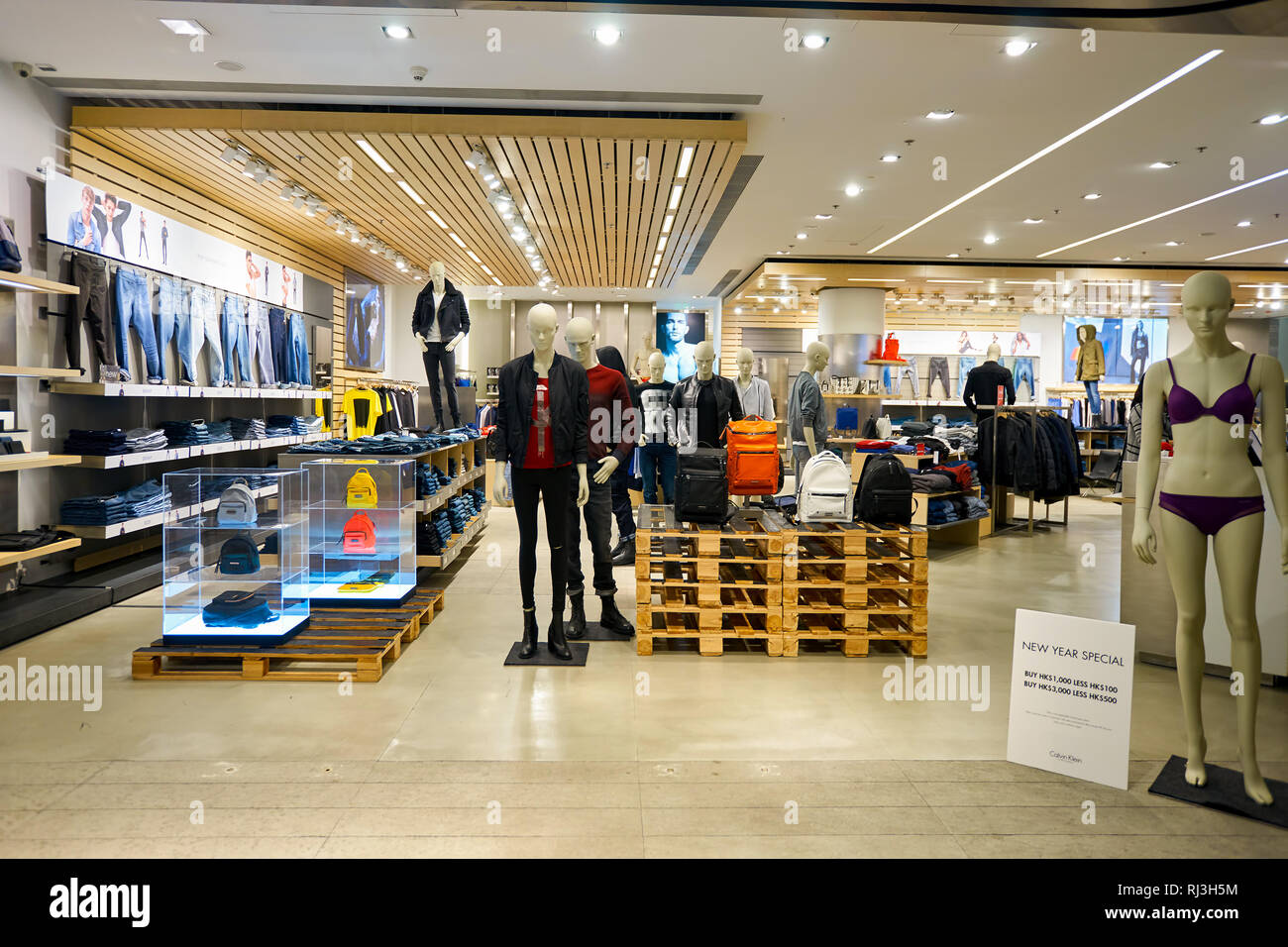 HONG KONG - JANUARY 27, 2016: interior of Calvin Klein store at Elements  Shopping Mall. Calvin Klein Inc. is an American fashion house founded by  the Stock Photo - Alamy