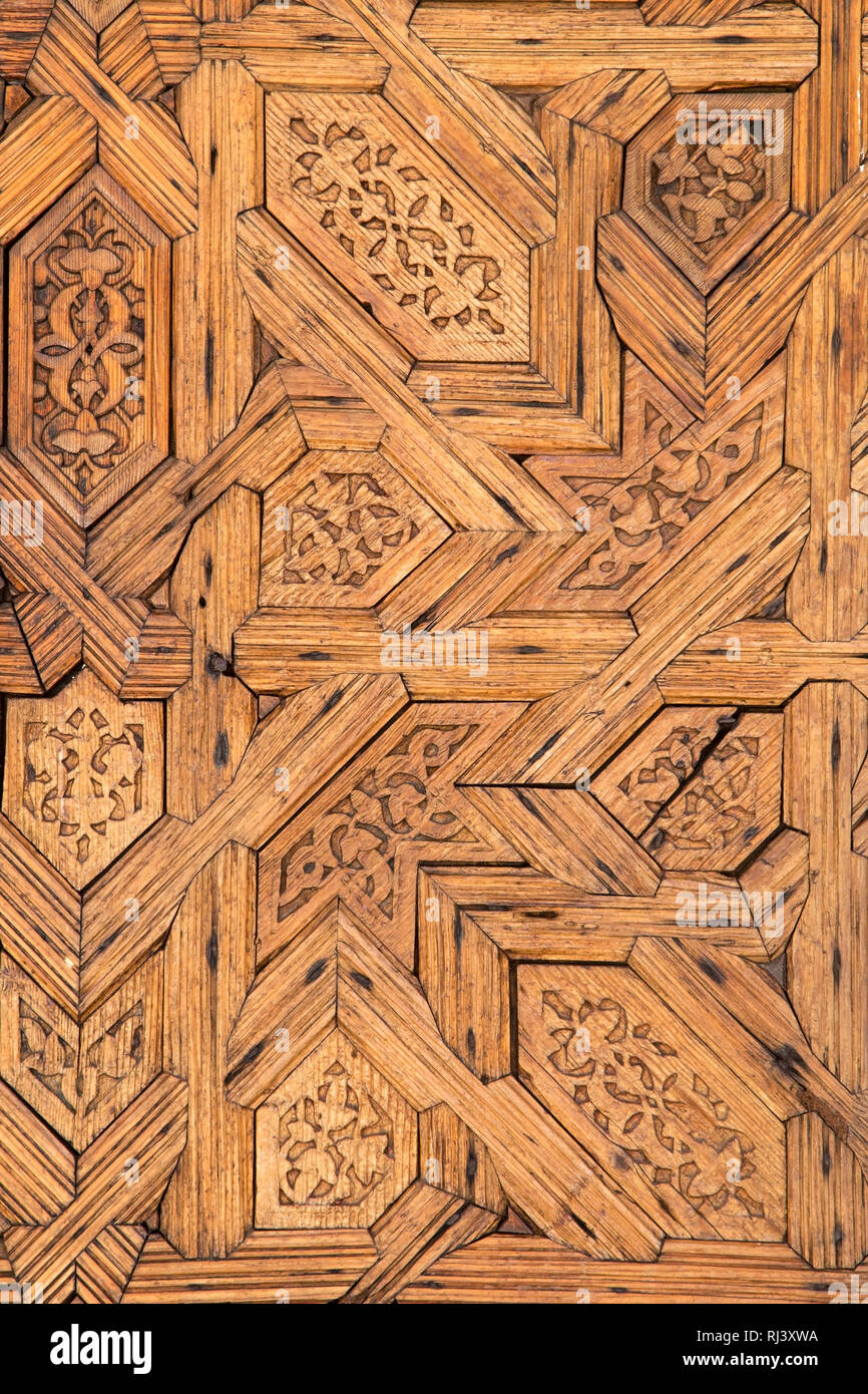 Wooden carved decoration of Alhambra Palace, Spain Stock Photo