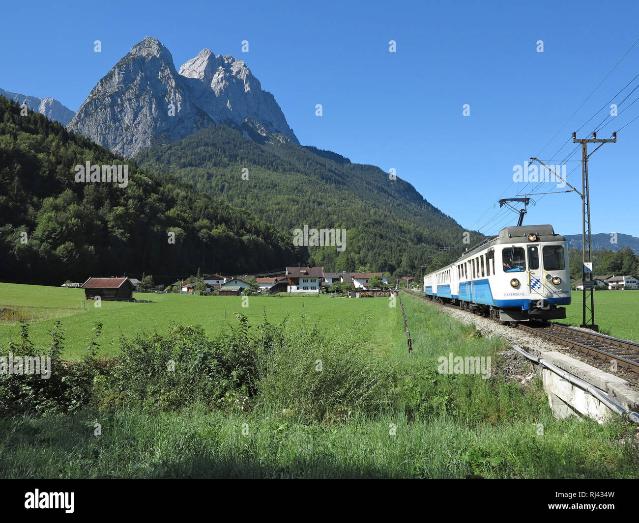 Deutschland, Oberbayern, bei Garmisch-Partenkirchen, Zugspitzbahn bei Hammersbach, Stock Photo