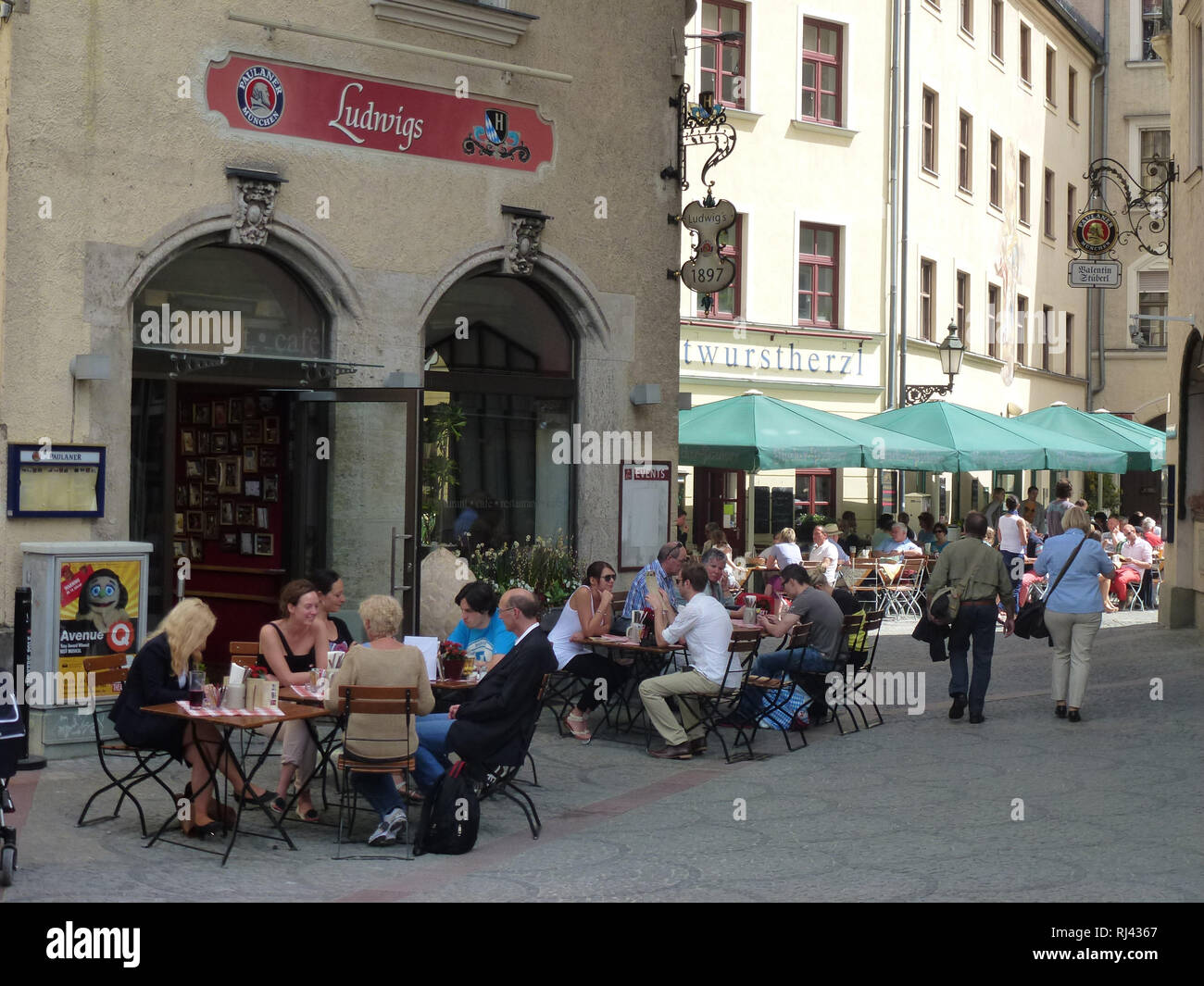 Deutschland, Oberbayern, M?nchen, Altstadt, Restaurants, Stock Photo