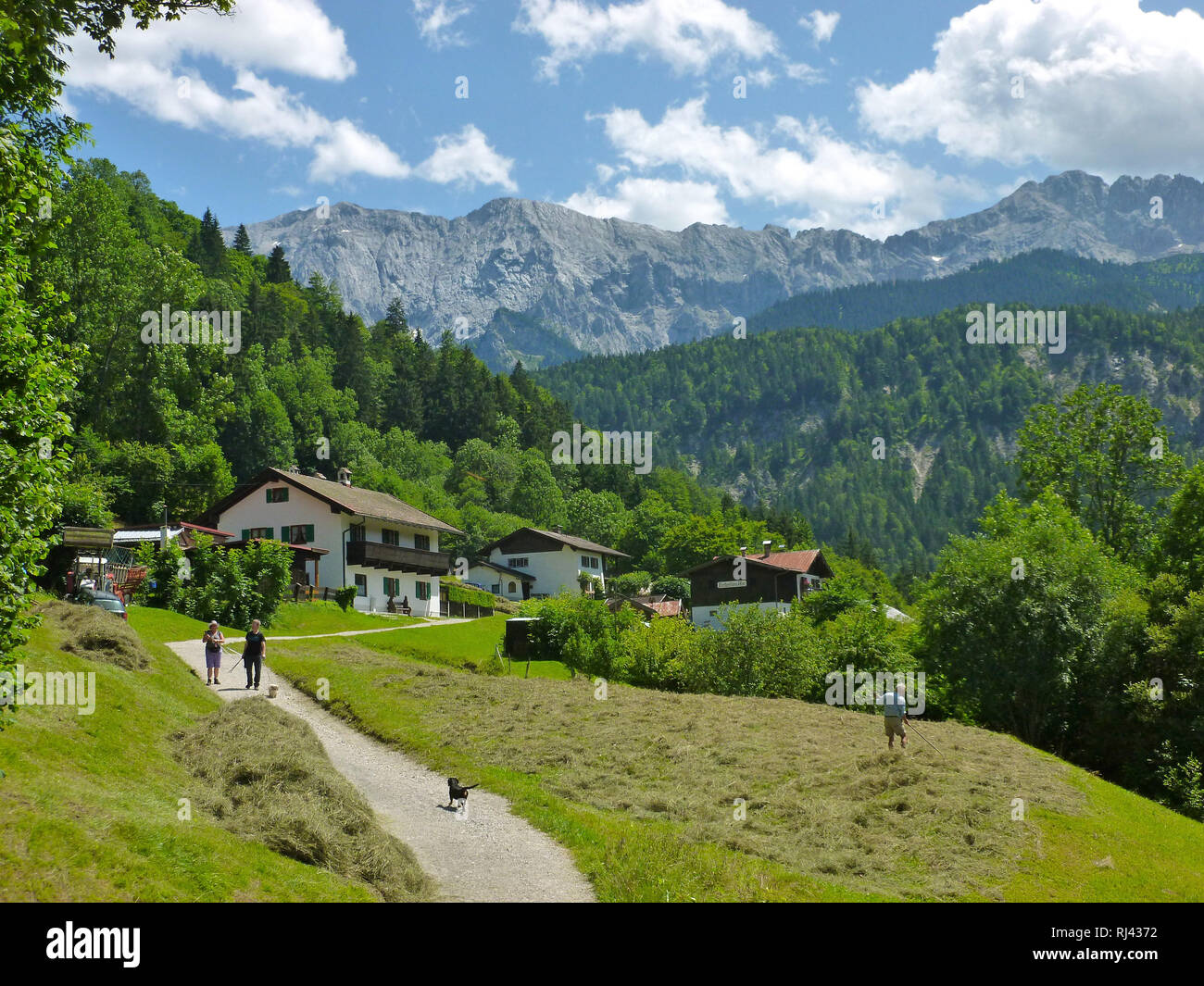 Deutschland, Oberbayern, bei Garmisch-Partenkirchen, Graseck, Stock Photo