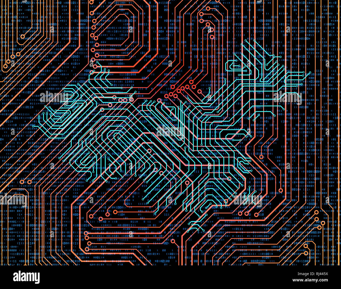 Electronic technology network data, China map, smart circuit board ...
