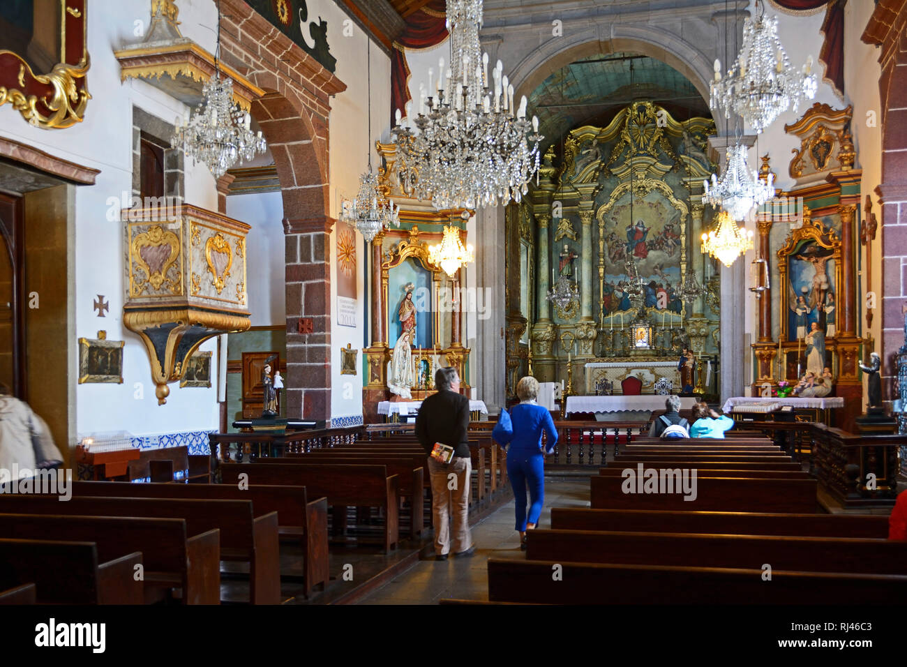 Funchal, Innenraum der Wallfahrtskirche 'Nossa Senhora do Monte' Stock Photo