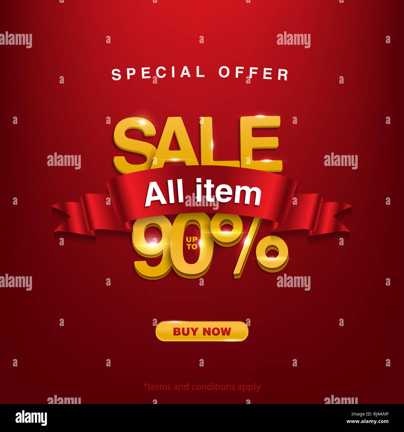 Sale Banner Template Design Big Sale Special Up To 90 Off Stock Photo Alamy