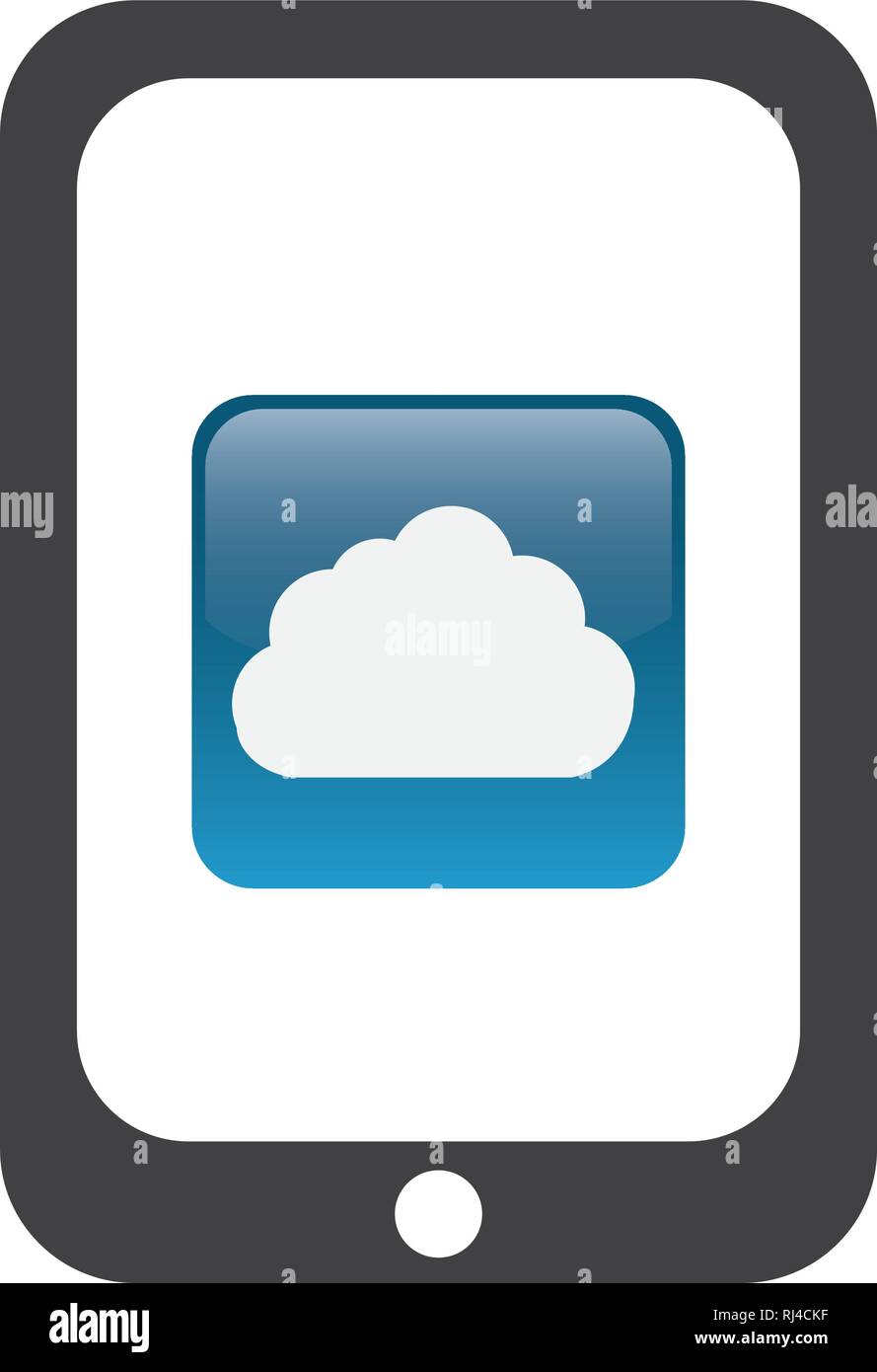 tablet with cloud app vector illustration design Stock Vector Image ...