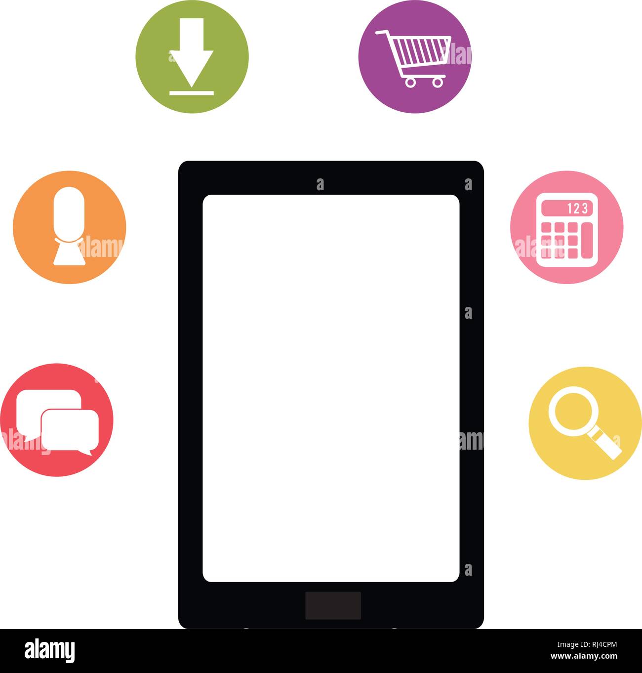 tablet with applications menu vector illustration design Stock Vector