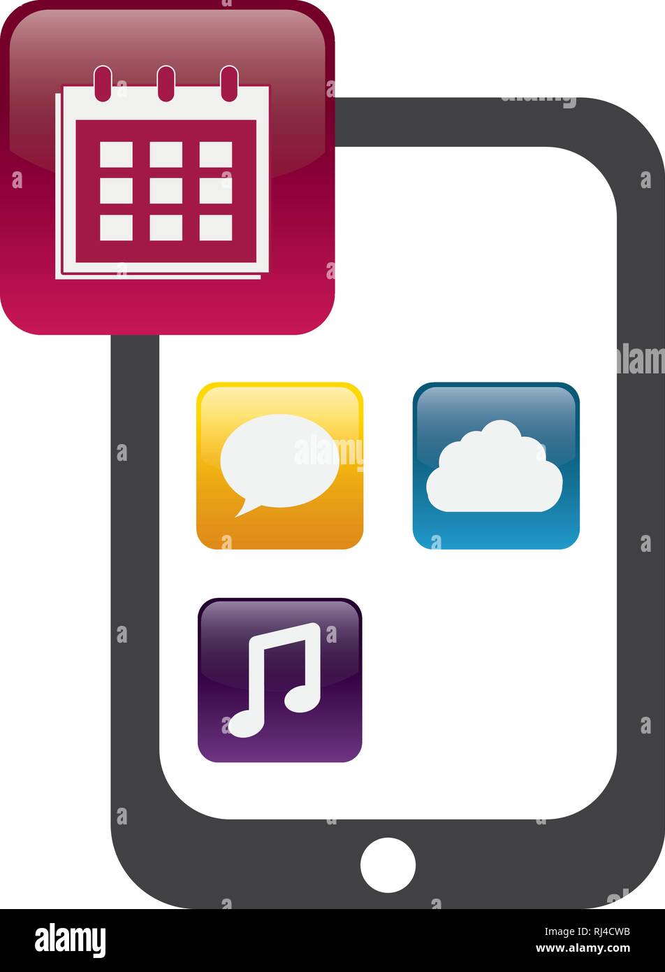tablet with applications menu vector illustration design Stock Vector