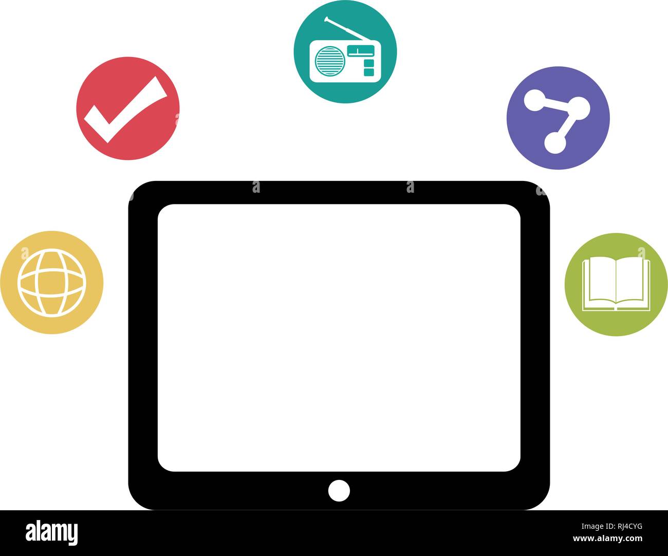 tablet with applications menu vector illustration design Stock Vector