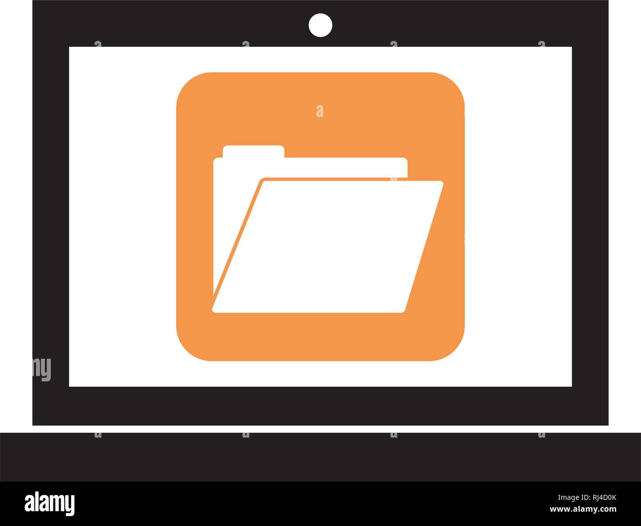 laptop with file folder app tech vector illustration design Stock ...