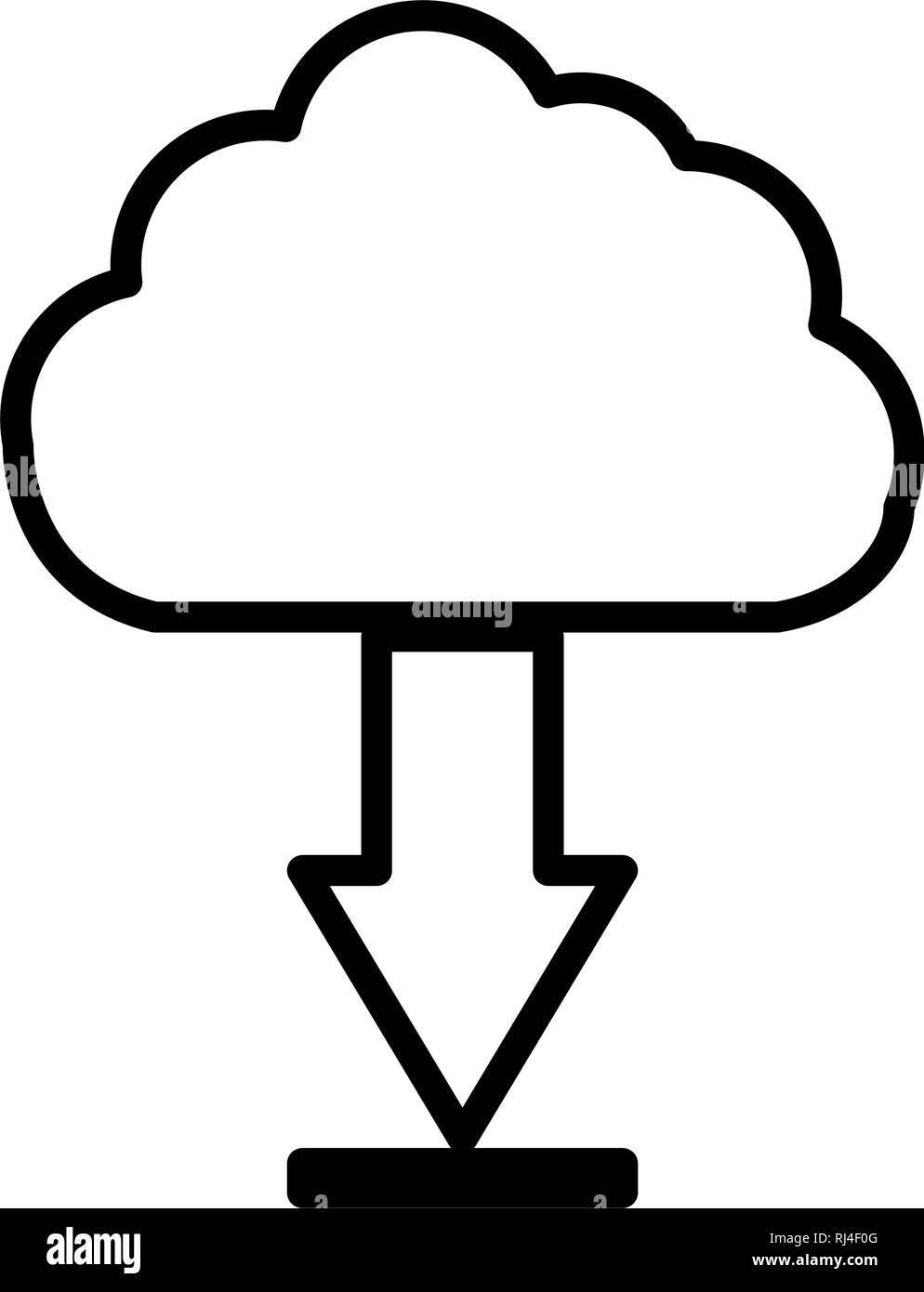 cloud computing server with arrow download vector illustration design ...