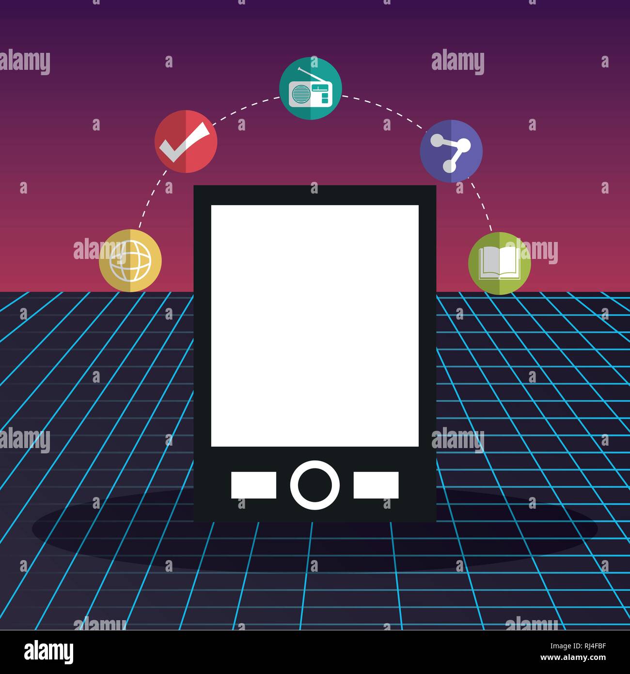 tablet with applications menu vector illustration design Stock Vector
