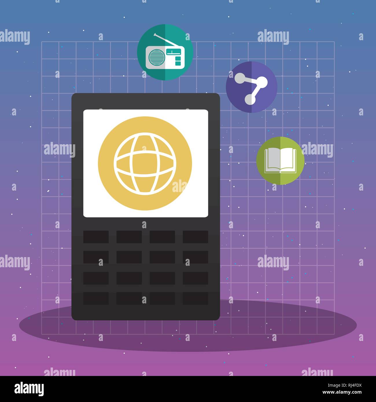 tablet with applications menu vector illustration design Stock Vector