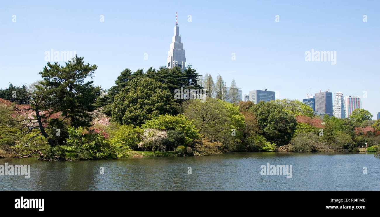 NTT skyscraper Shinjuku Tokyo Japan Shinjuku Gyoen Park Stock NTT skyscraper Shinjuku Tokyo Japan Shinjuku Gyoen Park Stock