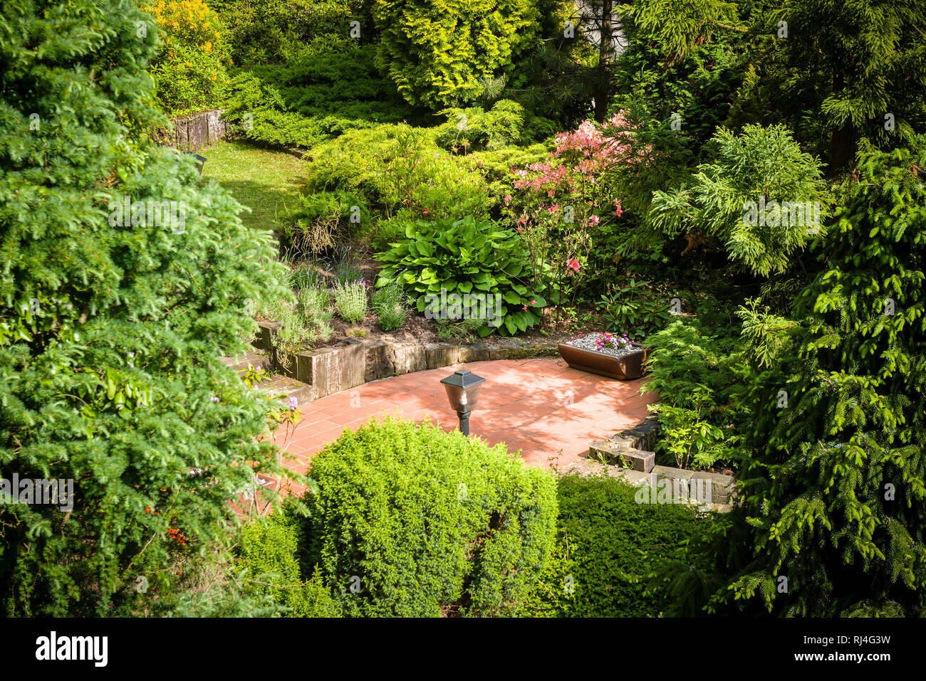 Corner in old garden in summer Stock Photo