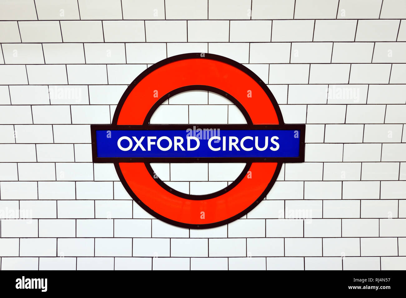 U-Bahn Haltestelle Oxford Circus in London Stock Photo