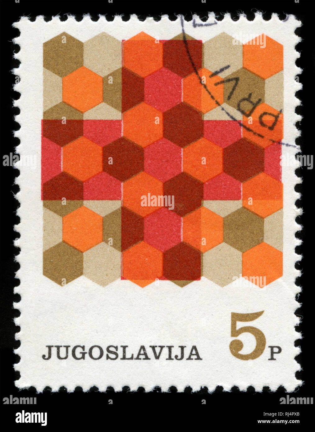 Postage stamp from the former state of Yugoslavia in the Red Cross series issued in 1968 Stock Photo