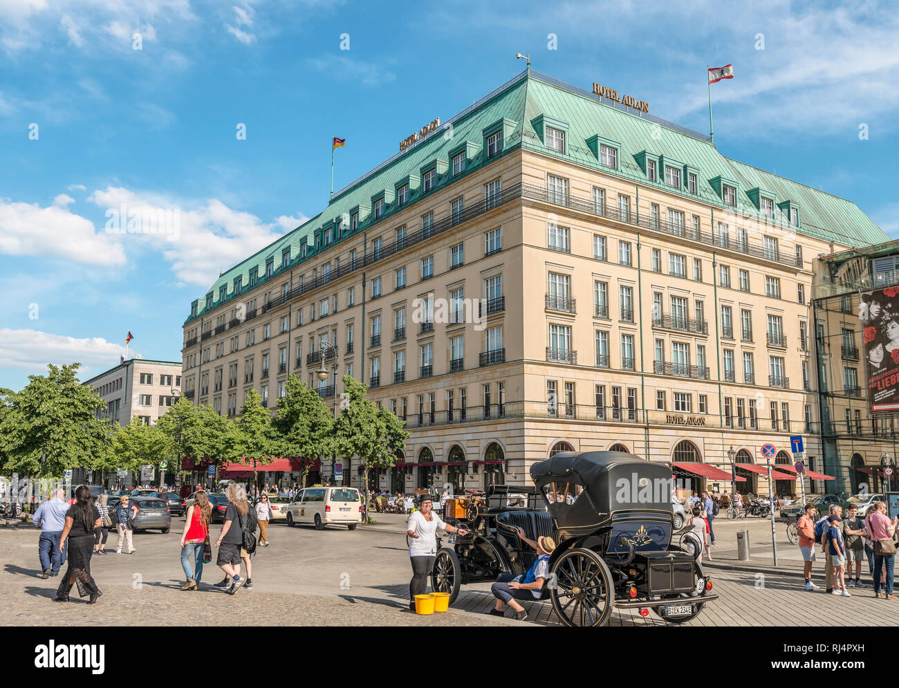 Berlin Cityscape in front of the Adlon Hotel, Germany Stock Photo