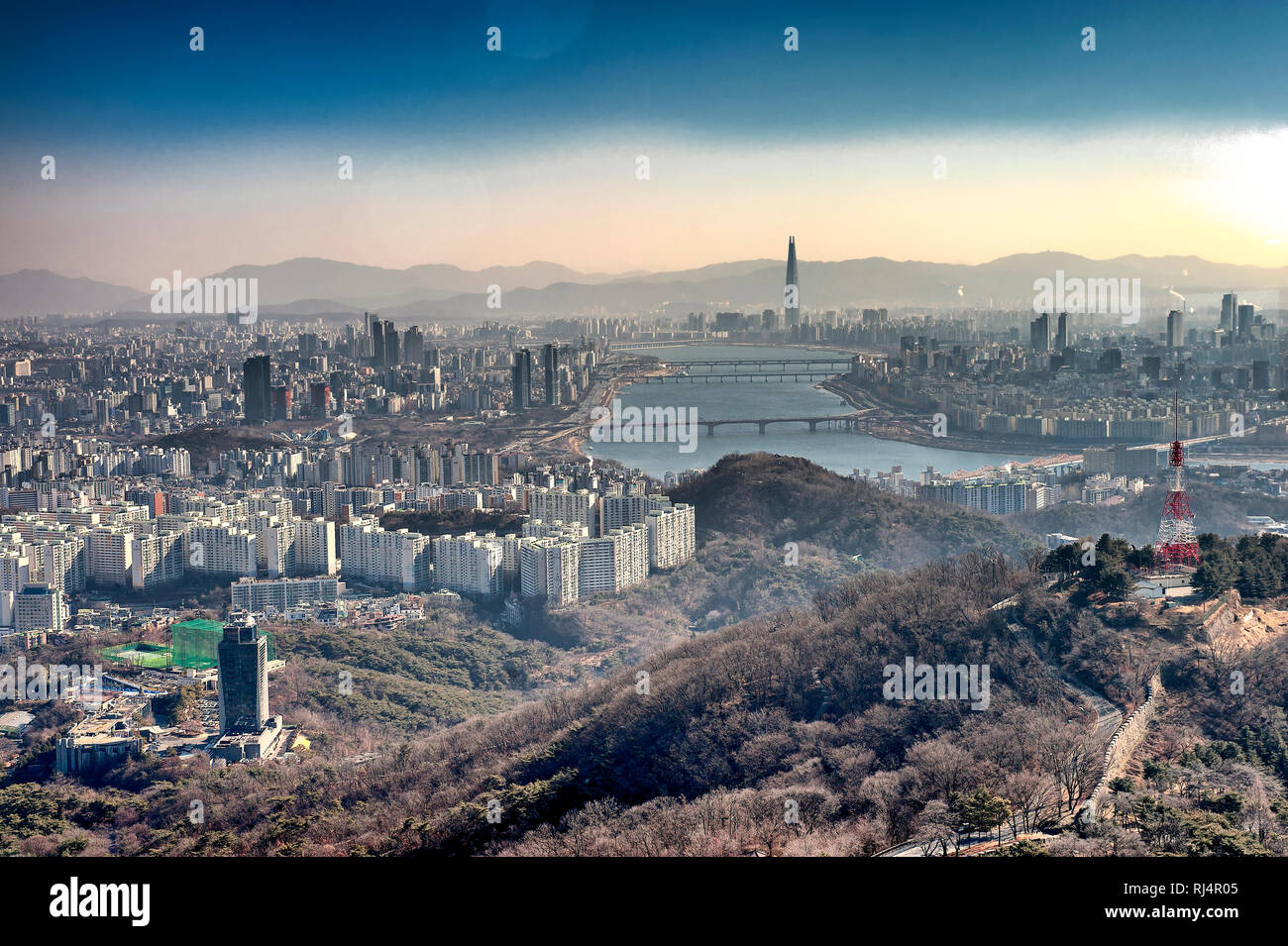 Seoul, South Korea. View from Seoul Tower. Stock Photo