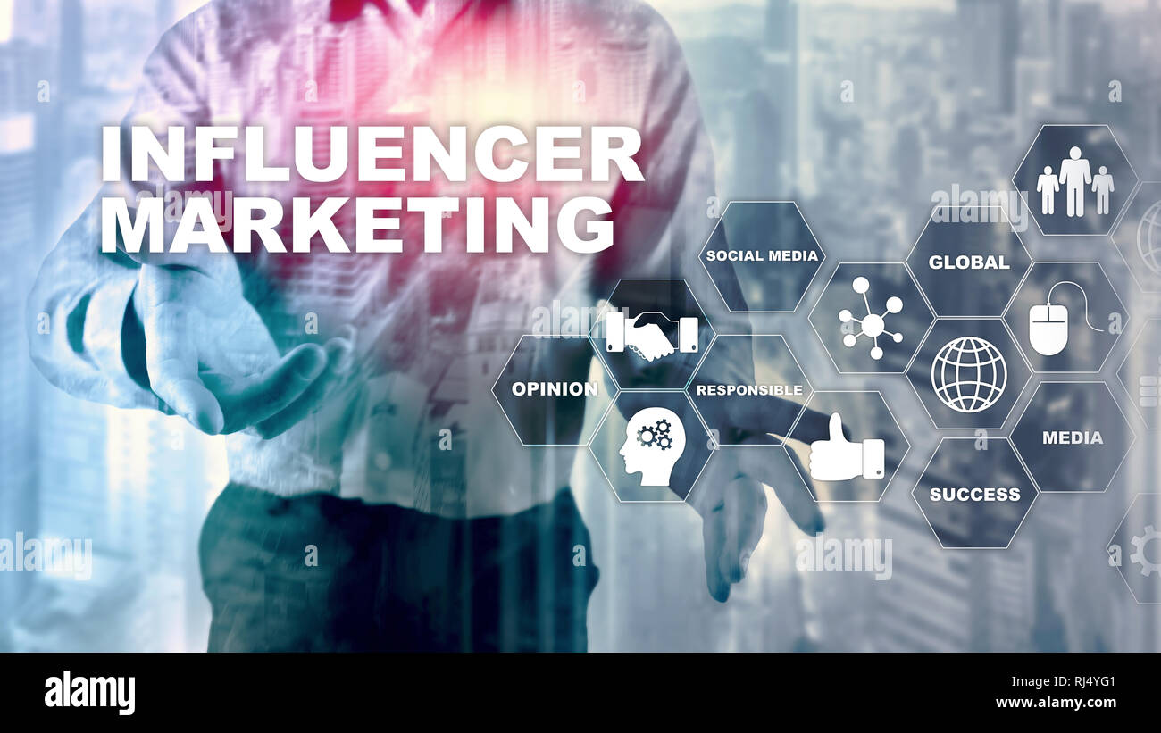 Influencer Back Ground Creating Influencer marketing concept in business. Technology, Internet and ...