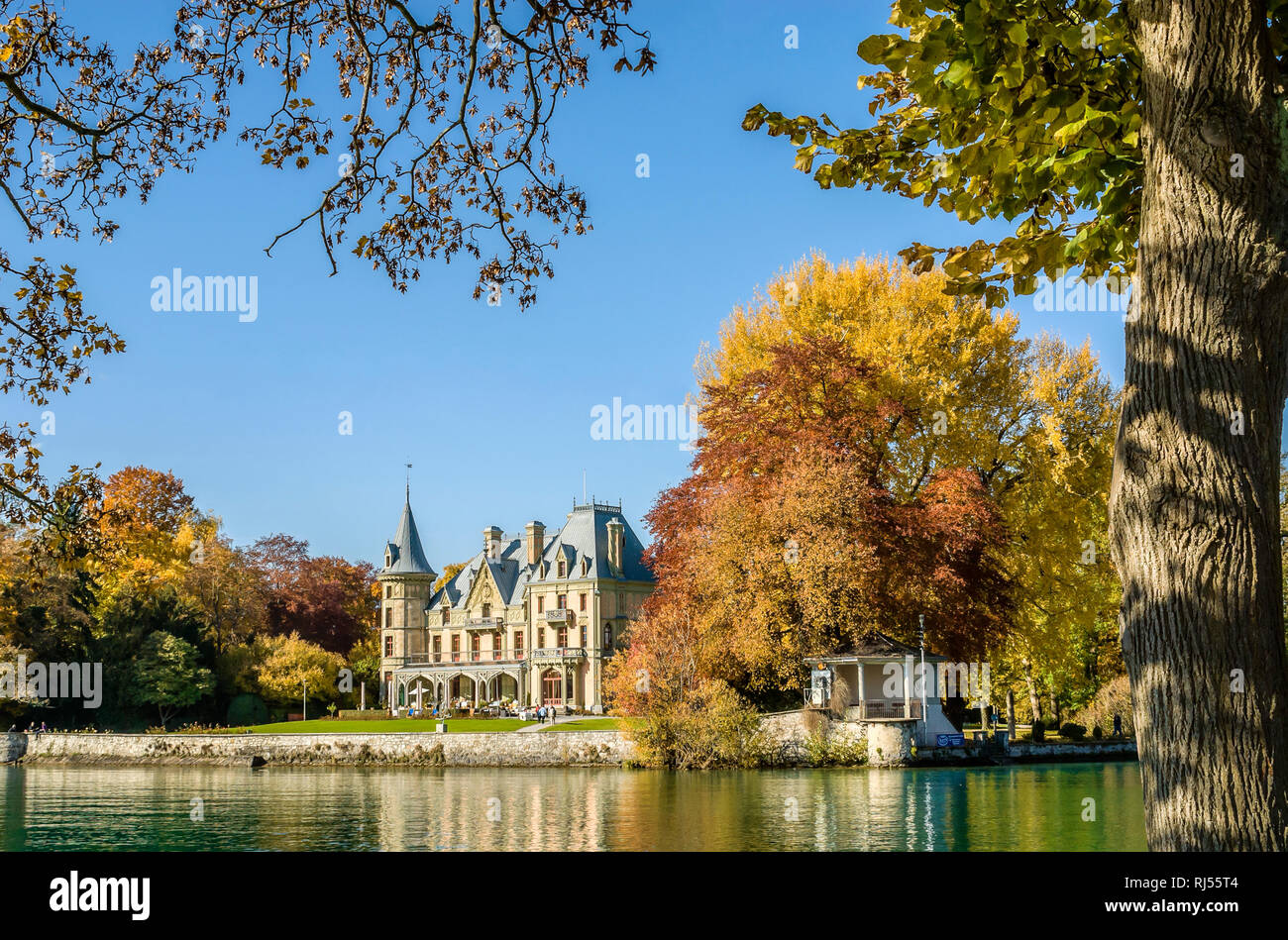 Schadau Castle at Lake Thun, Switzerland, Schweiz Stock Photo