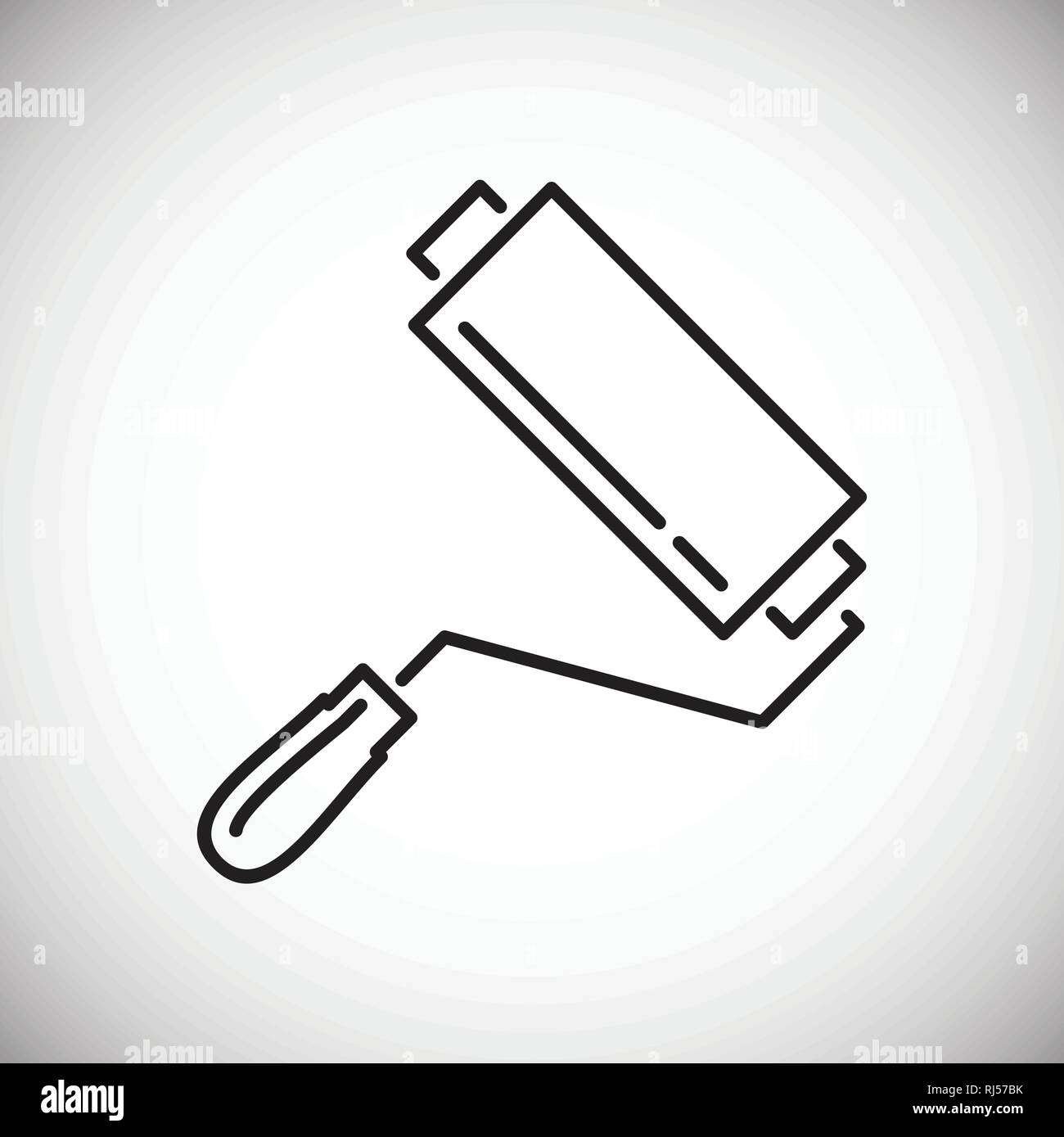 Paint roller line icon on white background for graphic and web design ...