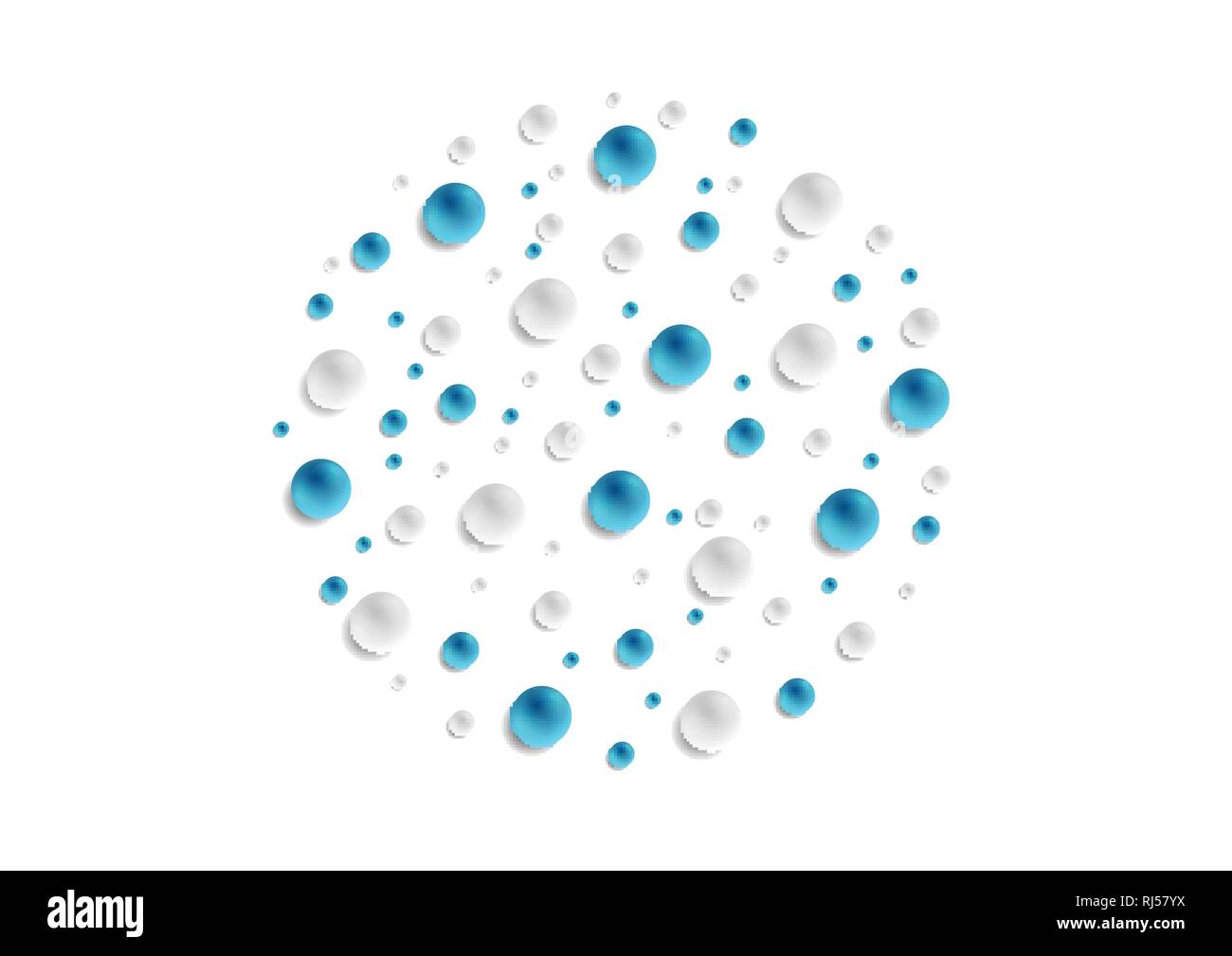 Minimal tech abstract background with blue and grey drops. Vector modern graphic design Stock Vector