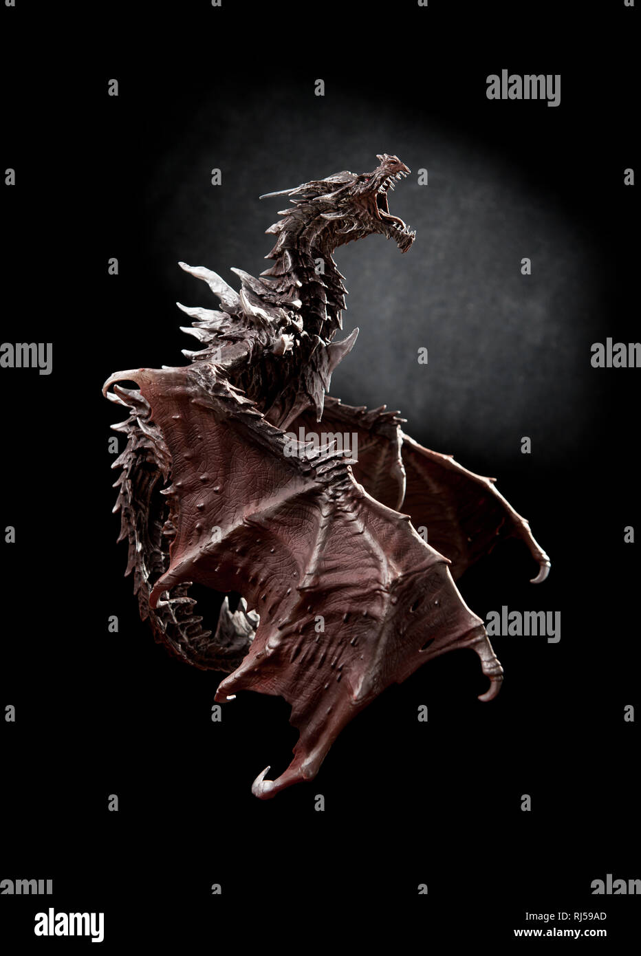 One Alduin Dragon From Skyrim Game Collectors Edition Figure Fantasy Toy On Black Background Nobody Stock Photo Alamy