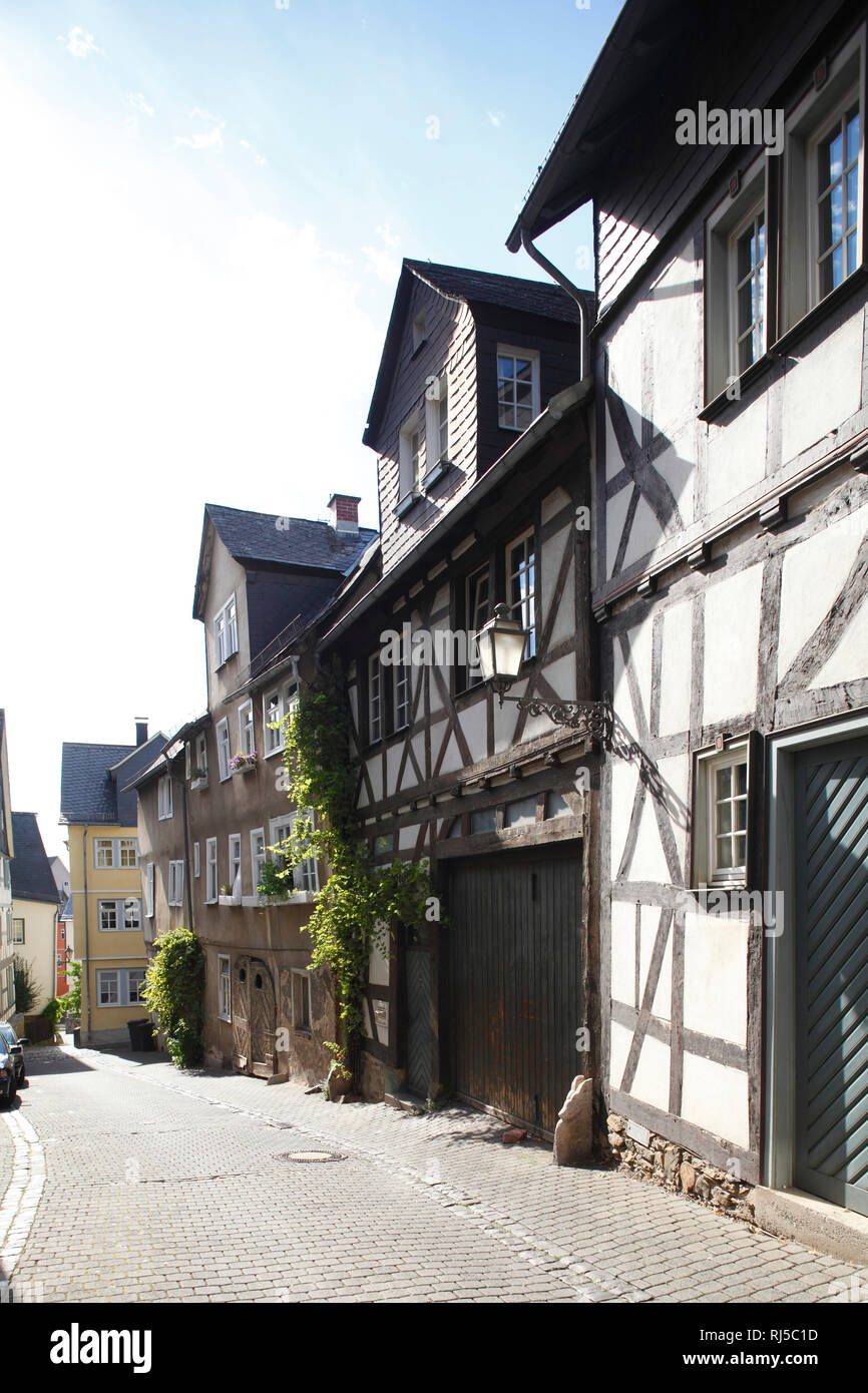Historisches Fachwerkhäuser in der Scheunengasse, ehemalige Scheunen, Wetzlarer Altstadt , Wetzlar, Hessen, Deutschland, Europa Stock Photo