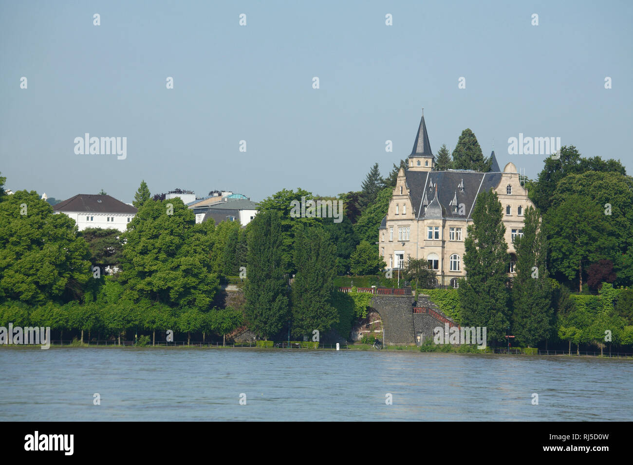 Villen, Rheinufer, Rhein, Bonn, Nordrhein-Westfalen, Deutschland, Europa Stock Photo