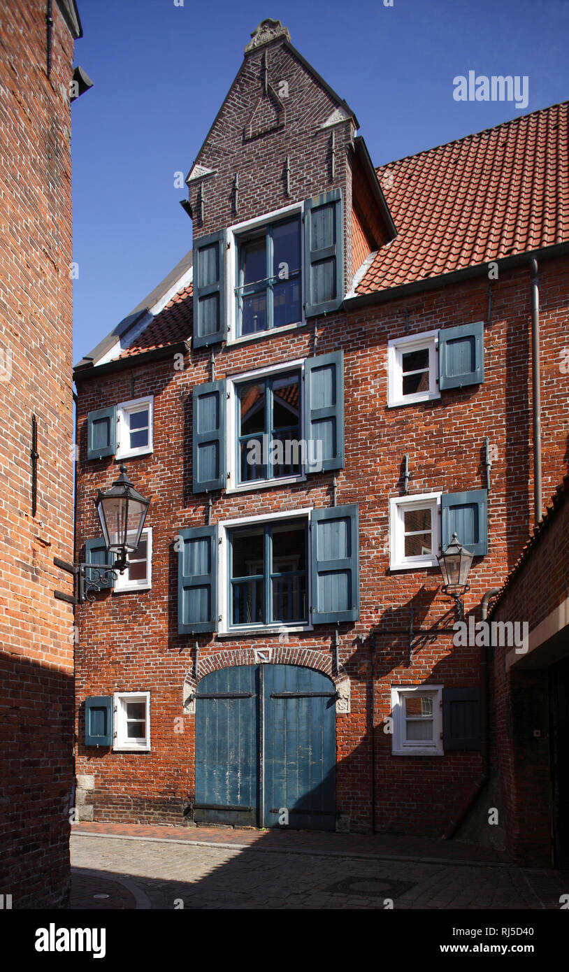 Historisches Speichergebäude,  Leer, Ostfriesland, Niedersachsen, Deutschland, Europa Stock Photo