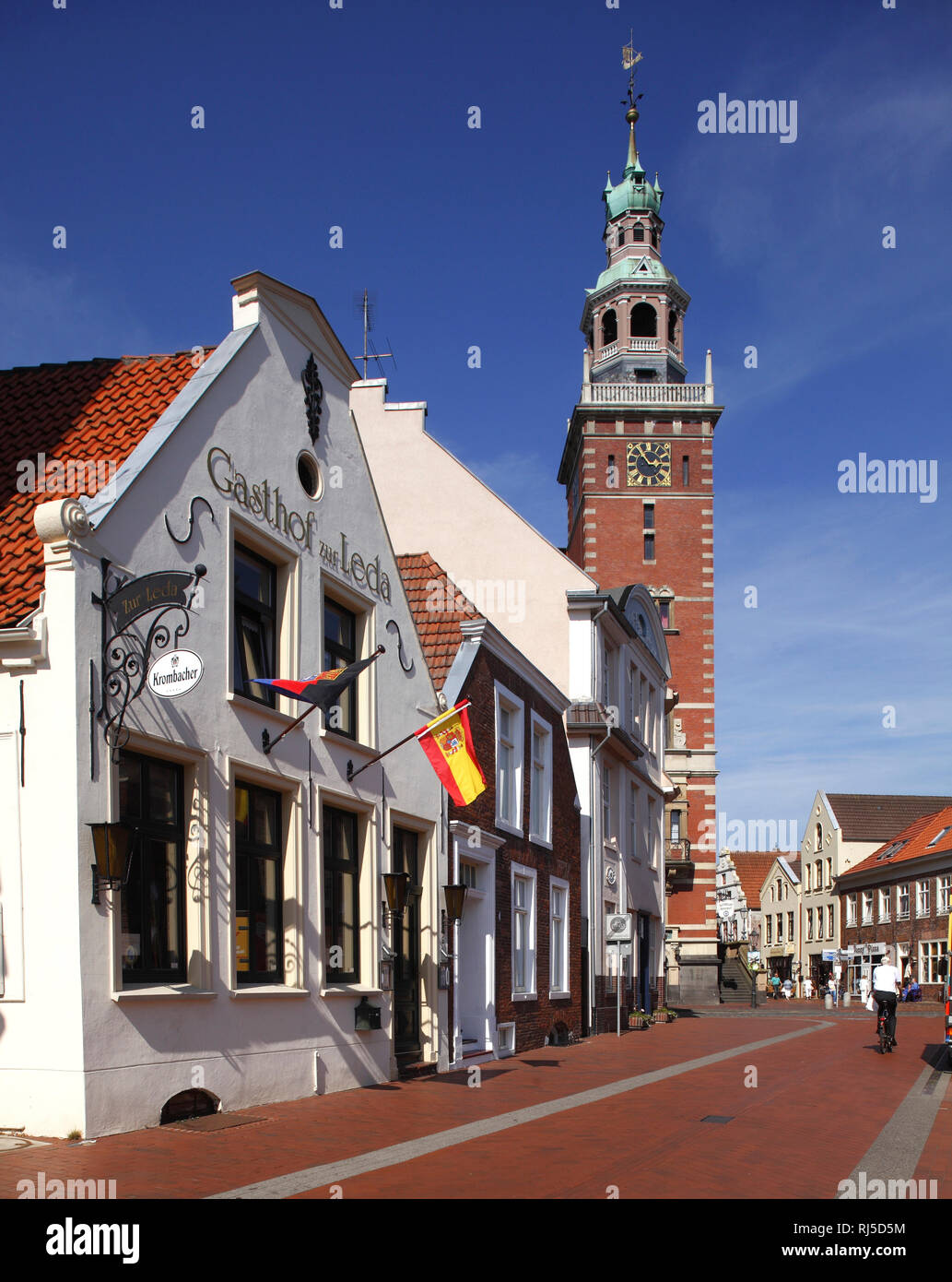 Historisches Haus Gasthaus Zur Leda, Rathaus,  Leer, Ostfriesland, Niedersachsen, Deutschland, Europa Stock Photo