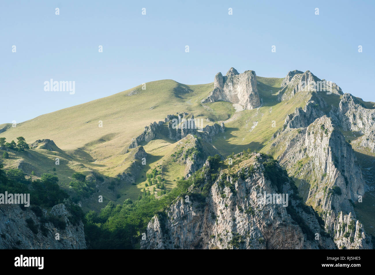 Europa, Italien, Marken, Die Sibillinische Berge nahe der Gola dell'Infernaccio (Teufelsschlucht) Stock Photo