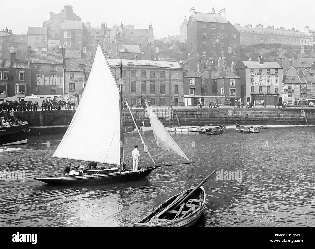 Sailing yacht, Whitby Stock Photo Alamy