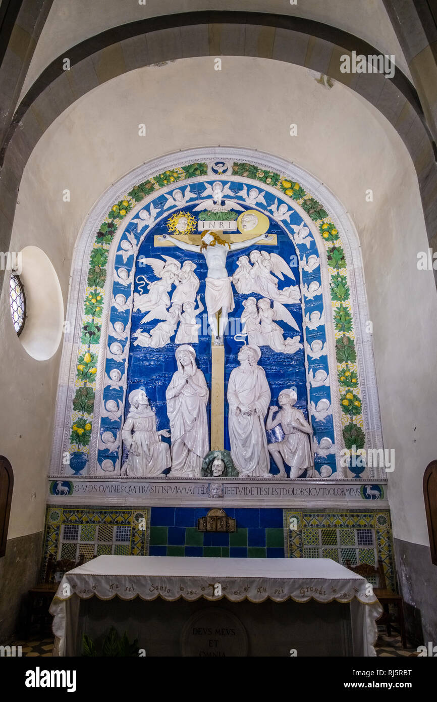 Inside the monastery Santuario della Verna Stock Photo