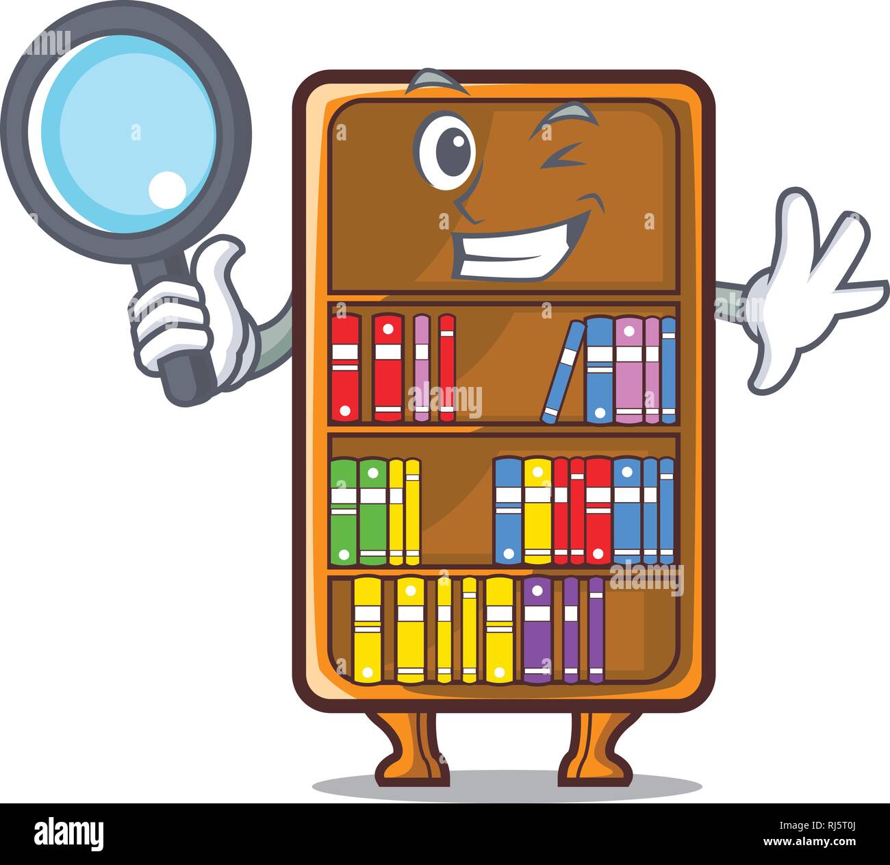 Detective cartoon bookcase in the shape wood Stock Vector Image & Art ...