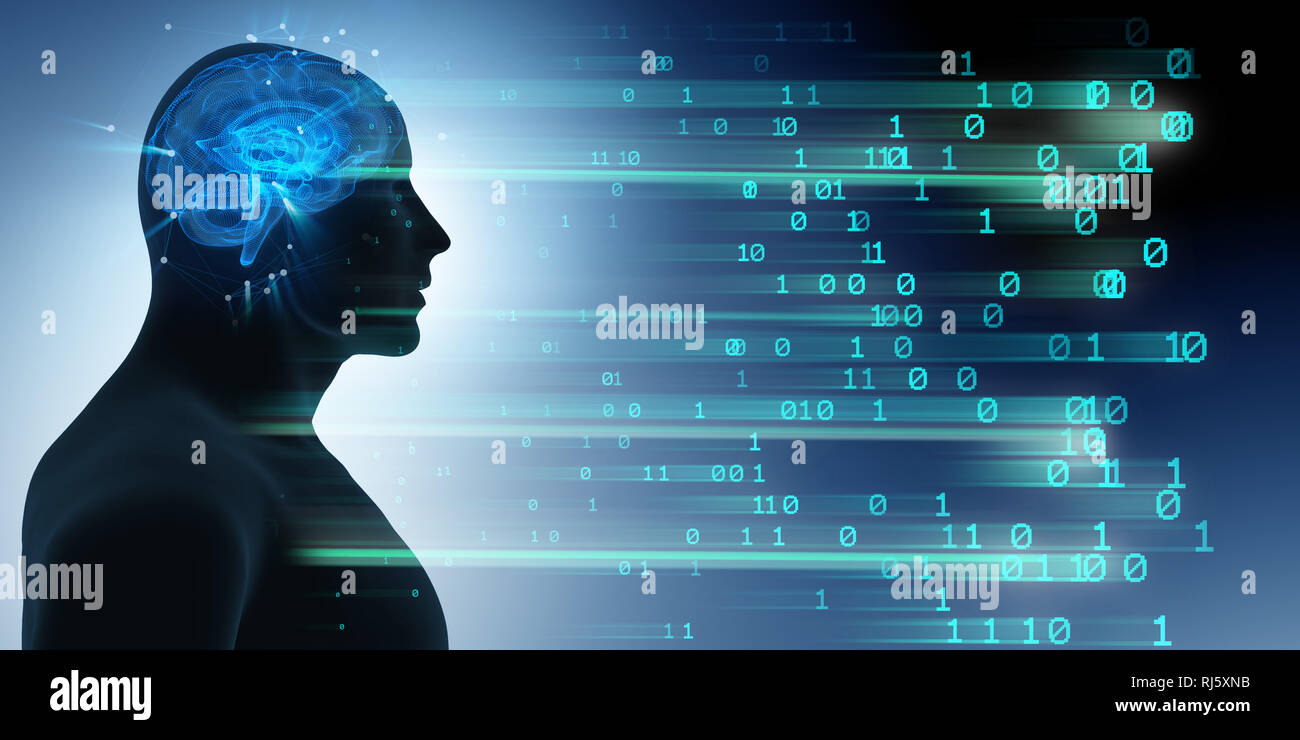 Machine learning and cognitive computing - 3d rendering Stock Photo