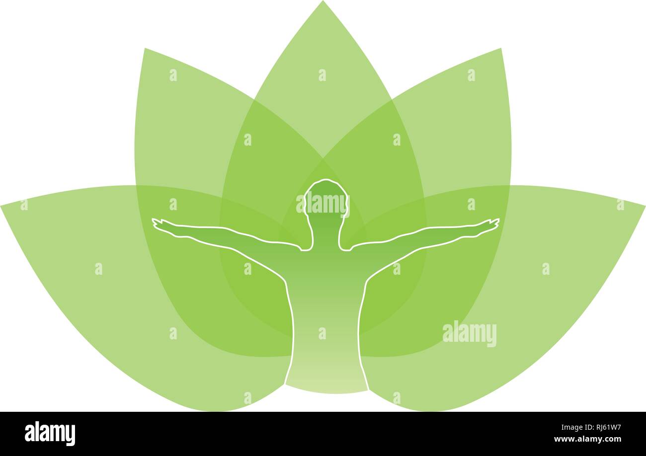 Man and leaves, Naturopaths logo Stock Vector