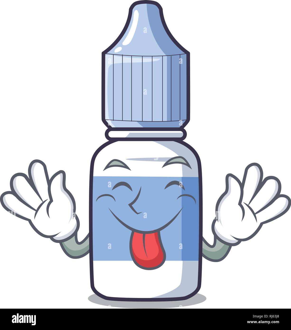 Tongue out eye drops isolated with the characters Stock Vector