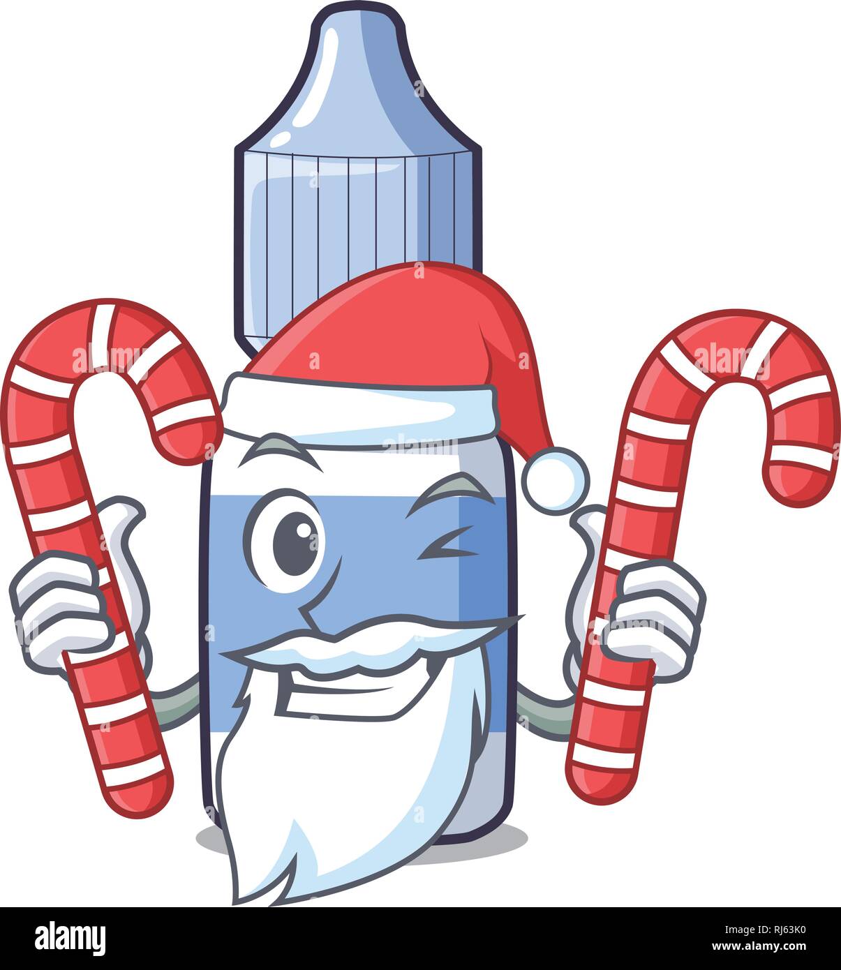 Santa with candy eye drops isolated with the characters Stock Vector