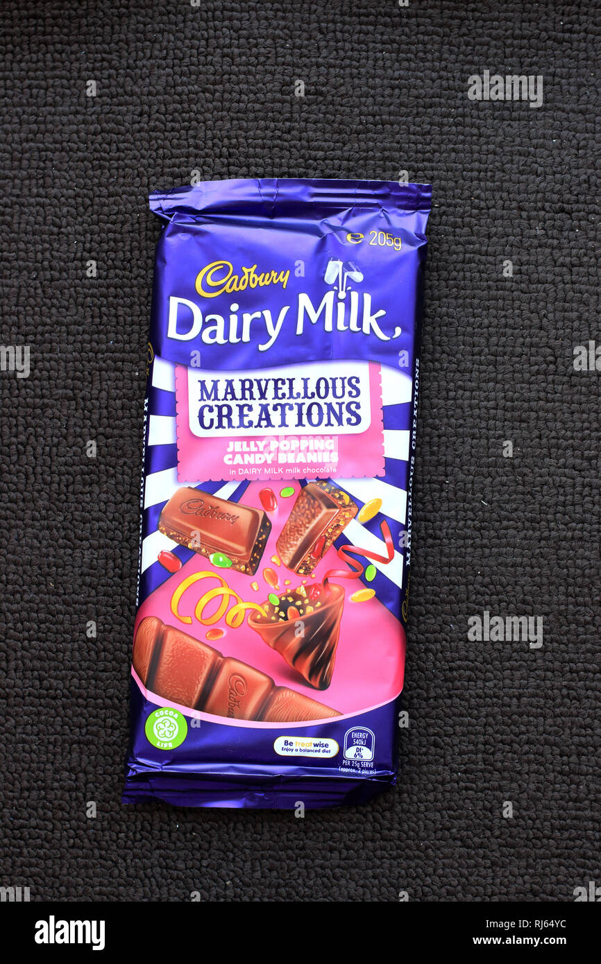 Close up of Cadbury marvellous creations Jelly Popping candy isolated Stock Photo