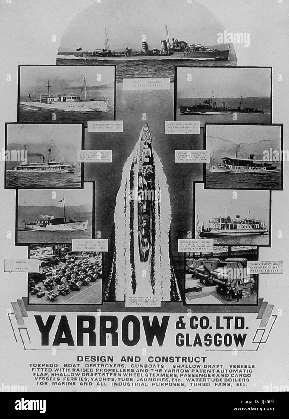 Yarrow Ship Builders Poster Glasgow Stock Photo Alamy