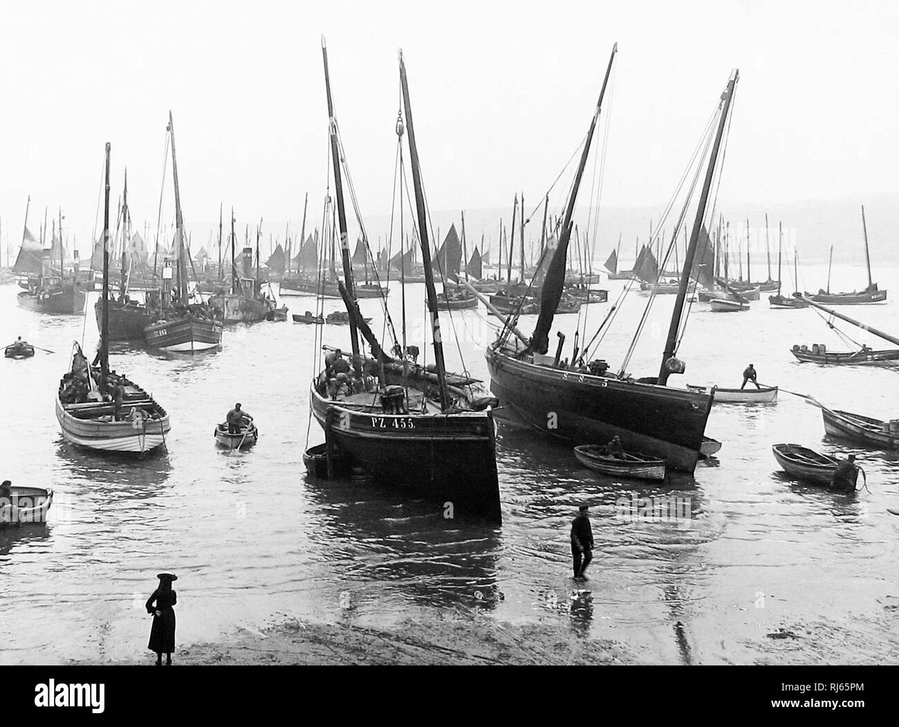 Old fishing boats in early hi-res stock photography and images - Alamy
