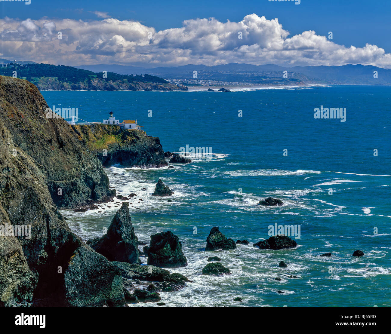 Point Bonita Lighthouse, Golden Gate National Recreation Area, Marin County, California Stock Photo