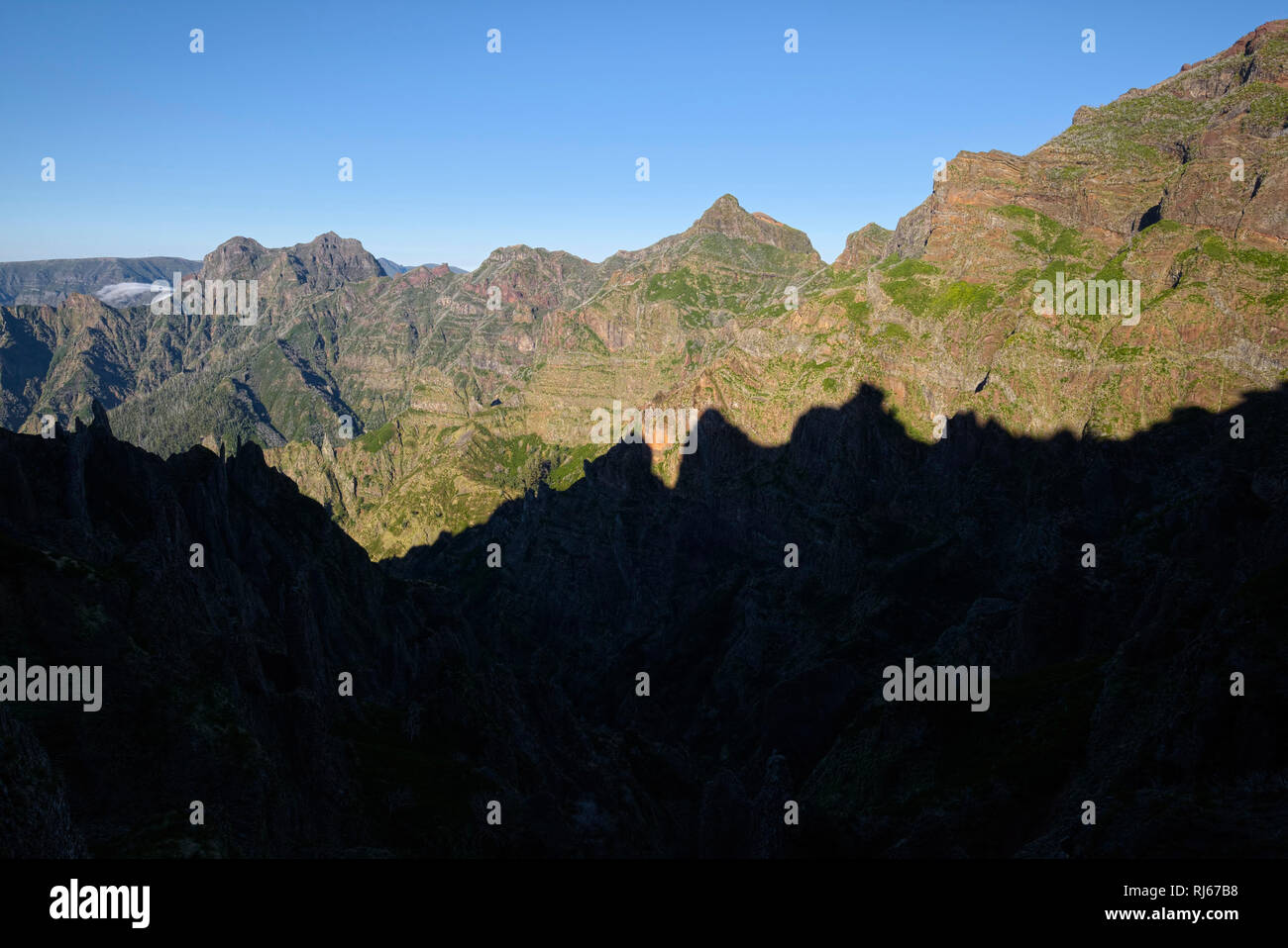 Portugal, Madeira, Pico, Berge, Schatten, Silhouette Stock Photo