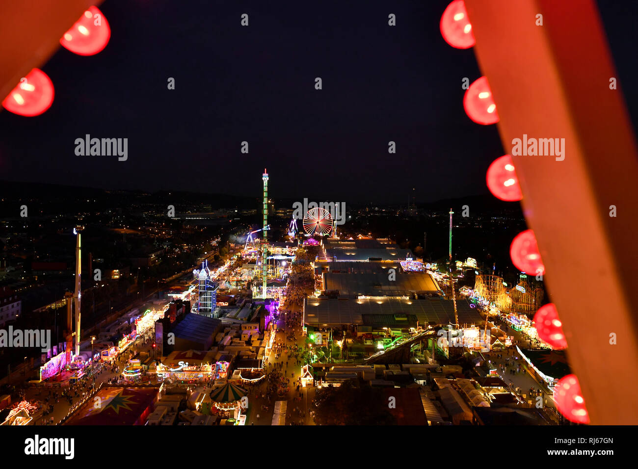 Übersicht, Blick auf Cannstatter Volksfest, Wasen, Bad Cannstatt ...