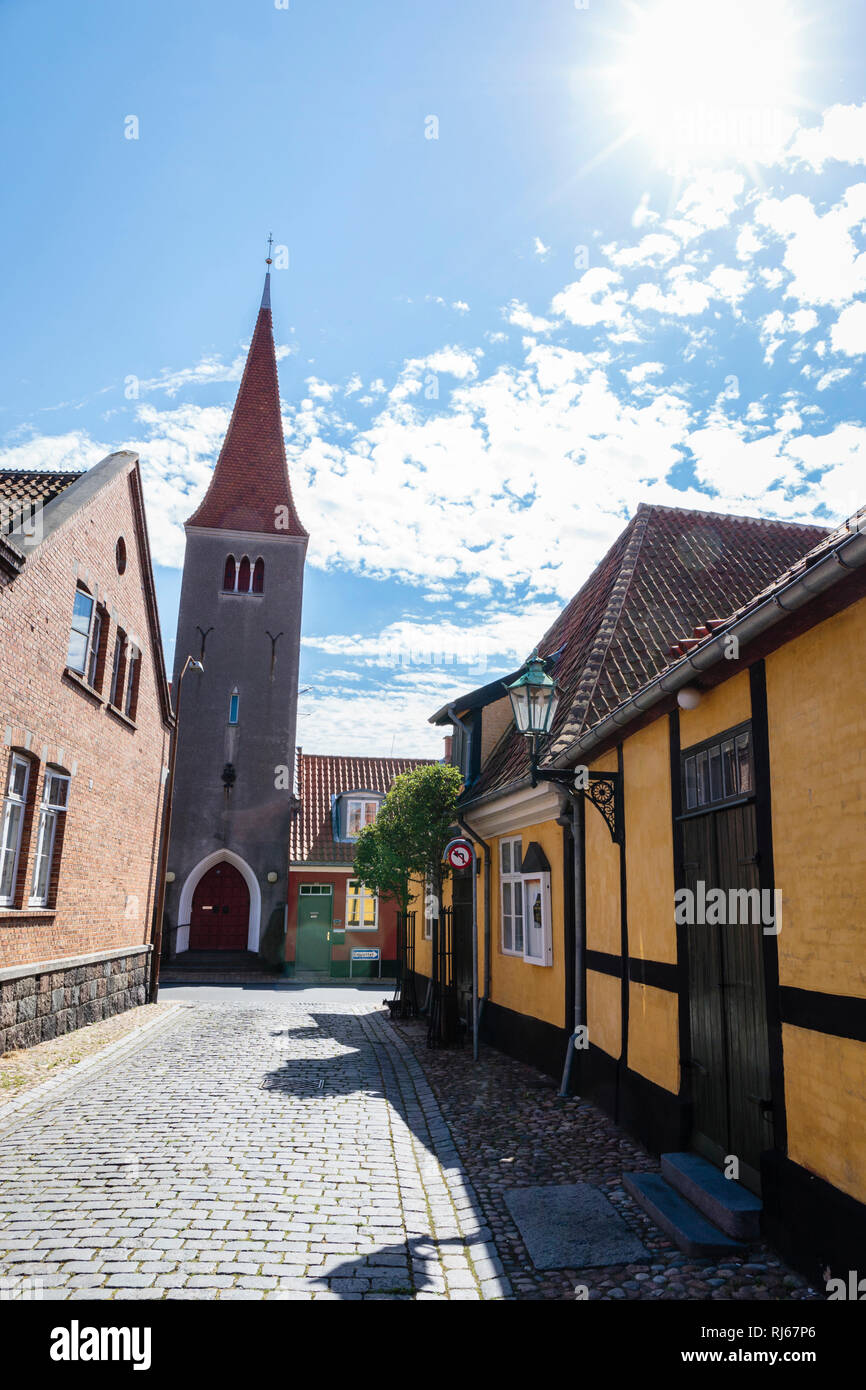 Europa, Dänemark, Bornholm, Rønne, Häuser in der Altstadt Stock Photo ...